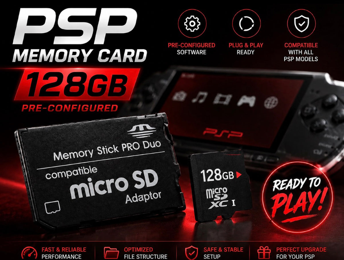 PSP Preloaded Memory Card |Titles & Emulators Included