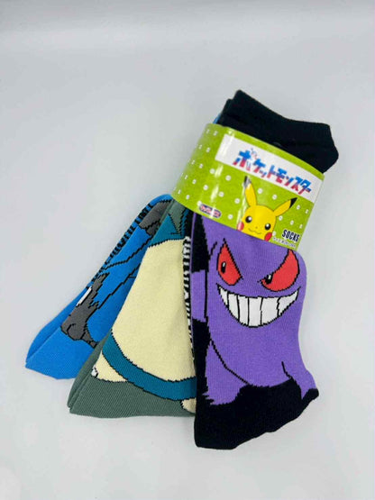 pack de 3 chaussettes Pokémon – Gengar / Ronflex / Lucario