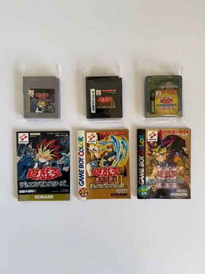Yu-Gi-Oh! Duel Monsters Collection – Lot of 3 (Japan, Game Boy & Game Boy Color) – Authentic Konami Cartridges + Manuals