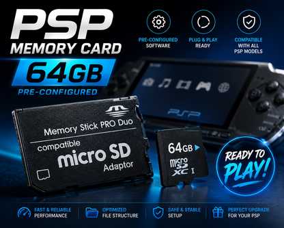 PSP Preloaded Memory Card |Titles & Emulators Included