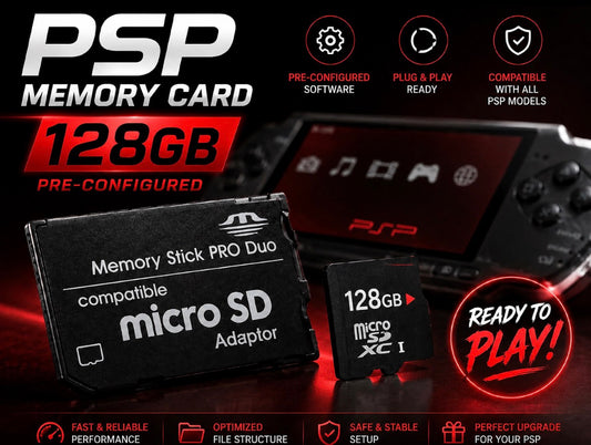 PSP Preloaded Memory Card |Titles & Emulators Included
