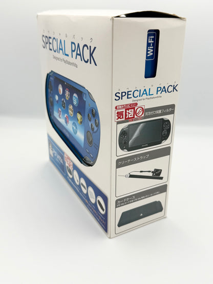 PS Vita Sapphire Blue PCH-1000 + Accessory Pack - CIB