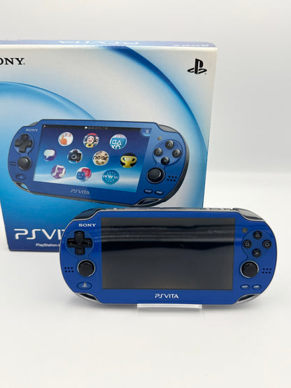 PS Vita Sapphire Blue PCH-1000 + Accessory Pack - CIB