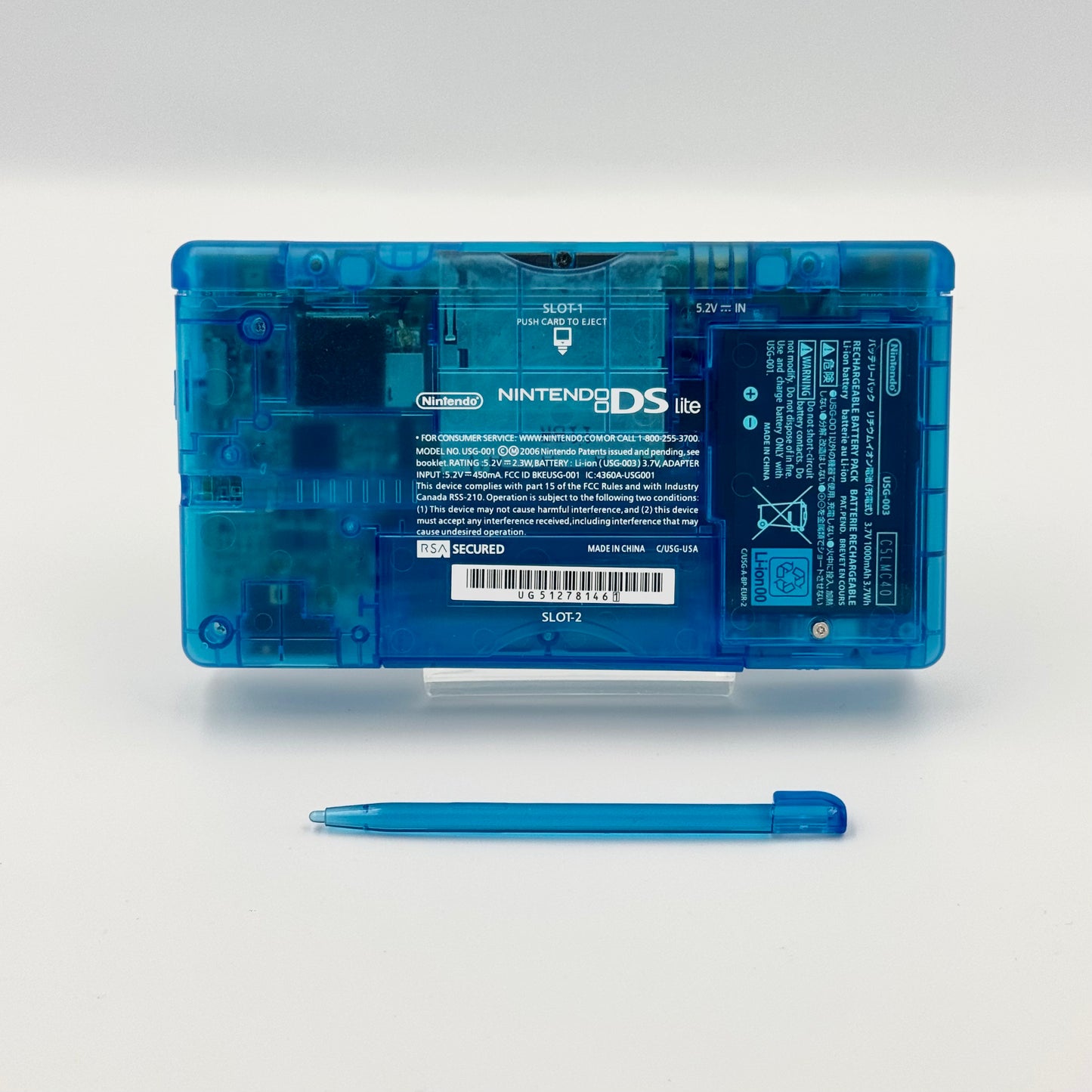 Nintendo DS Lite Custom Transparent Blue